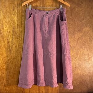 J. JILL Linen Mauve Midi Skirt Sz MP